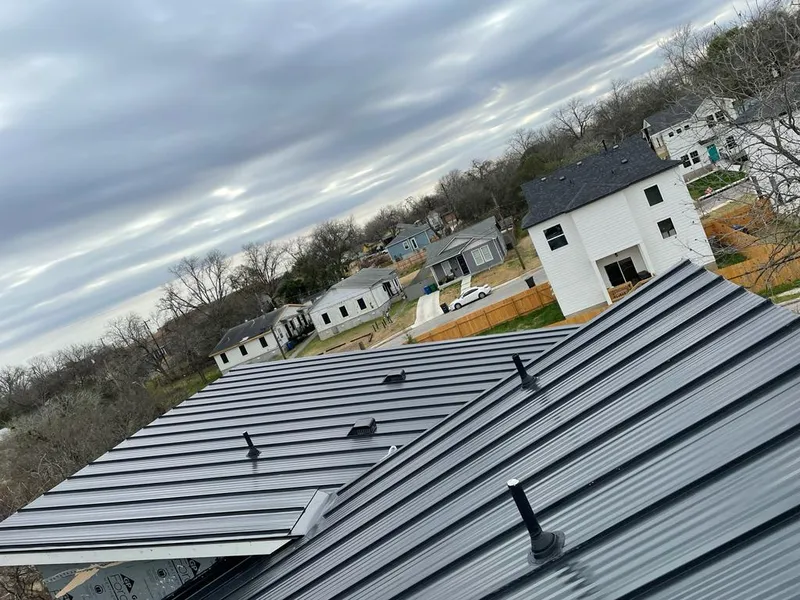 Standing seam metal roof panels with vents for Skylight Repair in Kerman